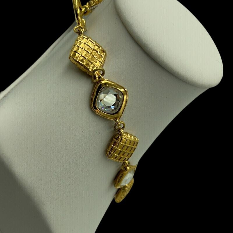 CHANEL, Chanel, Plated, Necklace, Rhinestone, Gold hardware, With box, Alloy, Sweater chain, Waist chain, Necklace