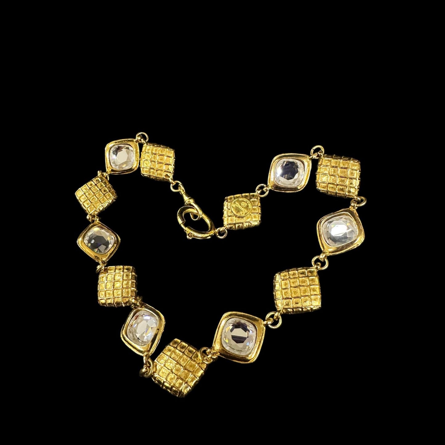 CHANEL, Chanel, Plated, Necklace, Rhinestone, Gold hardware, With box, Alloy, Sweater chain, Waist chain, Necklace