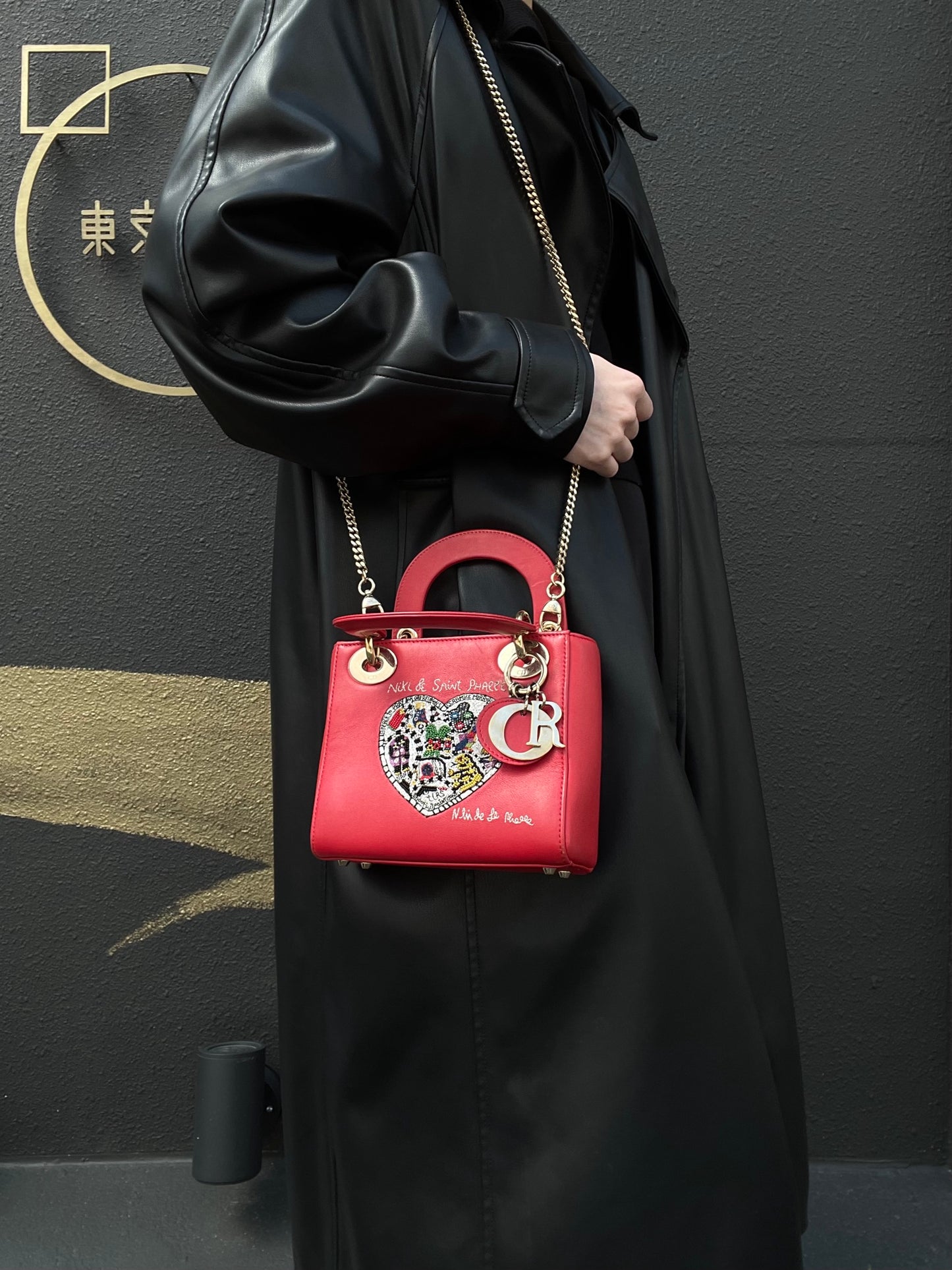 DIOR Heart Lady Dior, Niki de Saint Phalle Collaboration Handbag, Red, with Shoulder Strap, Red PVC Heart, Lady Dior Handbag and Crossbody Bag