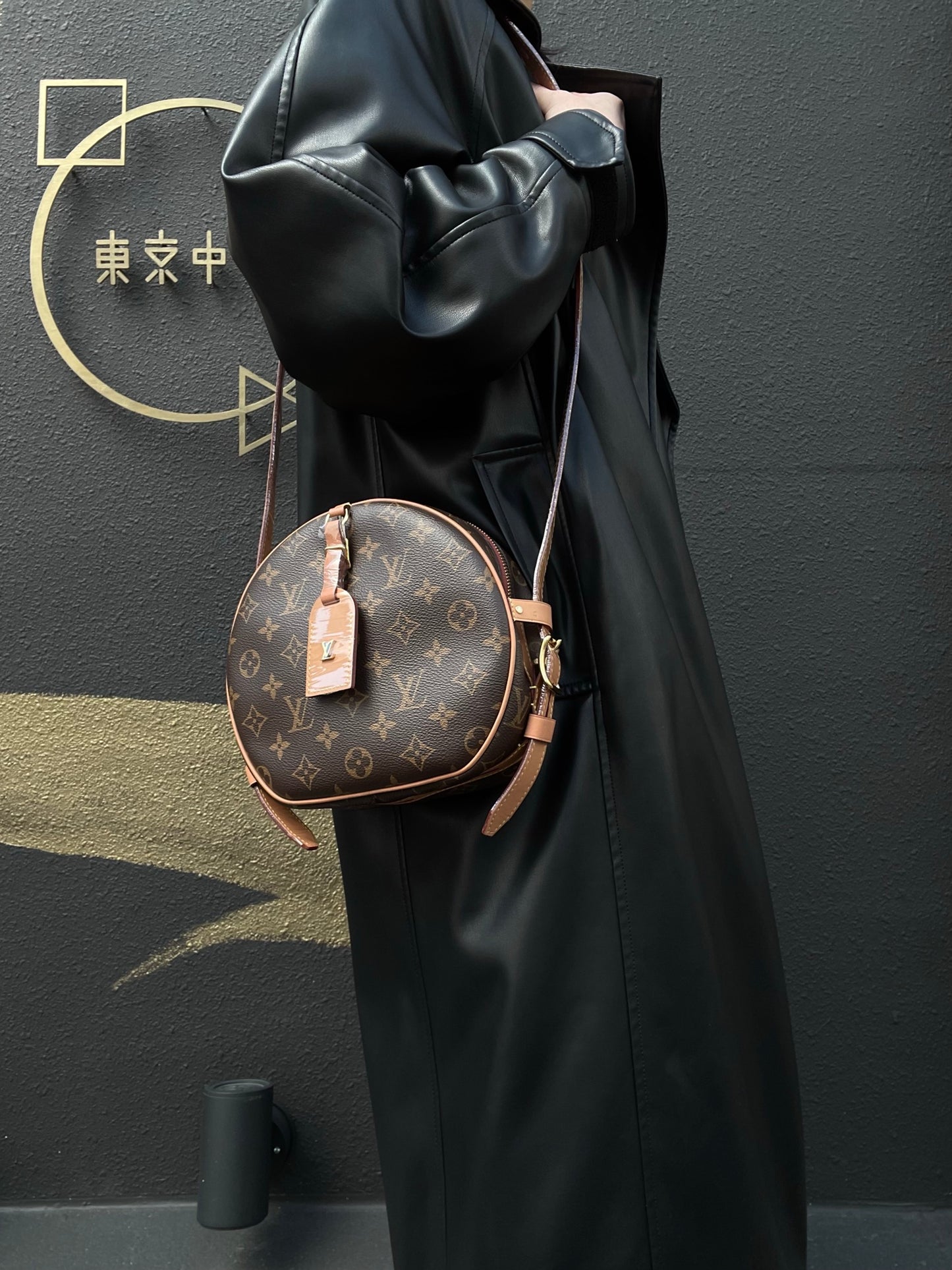 LOUIS VUITTON Boite Chapeau Souple Shoulder Bag, Brown Monogram PVC, Round Crossbody Bag