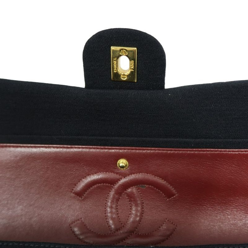 CHANEL Chanel CF Matelasse Shoulder Bag Black Gold Hardware Black Cotton CF Shoulder Bag