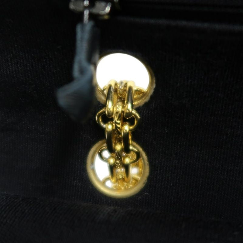 CHANEL Chanel CF Matelasse Shoulder Bag Black Gold Hardware Black Cotton CF Shoulder Bag