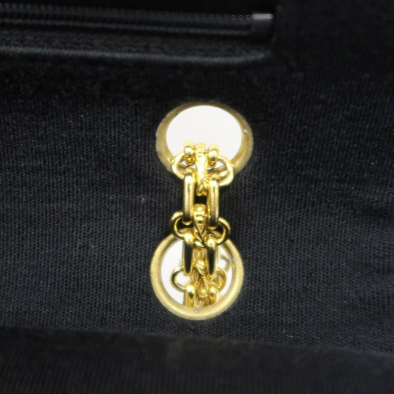 CHANEL Chanel CF Matelasse Shoulder Bag Black Gold Hardware Black Cotton CF Shoulder Bag