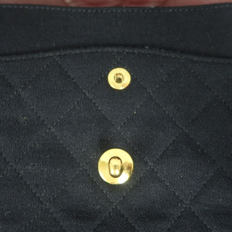 CHANEL Chanel CF Matelasse Shoulder Bag Black Gold Hardware Black Cotton CF Shoulder Bag