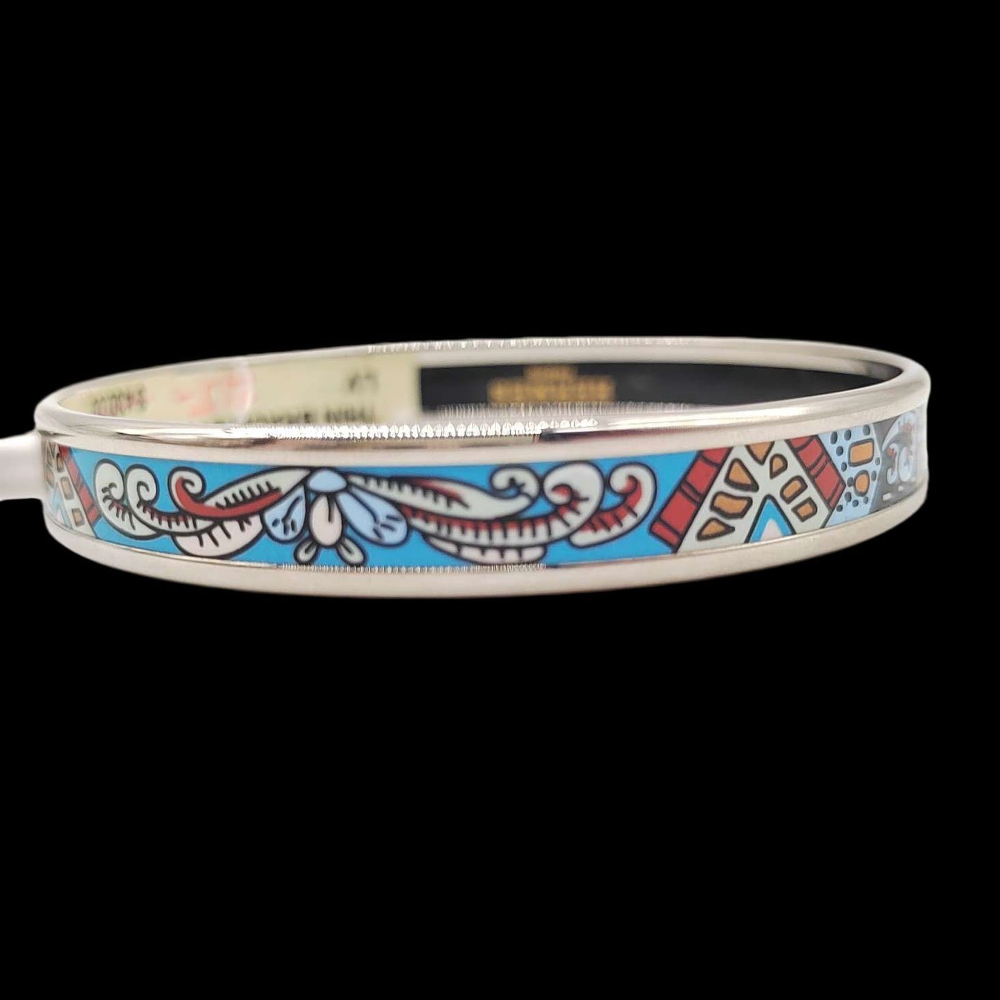 HERMES Bangle, Silver Color, BrownE