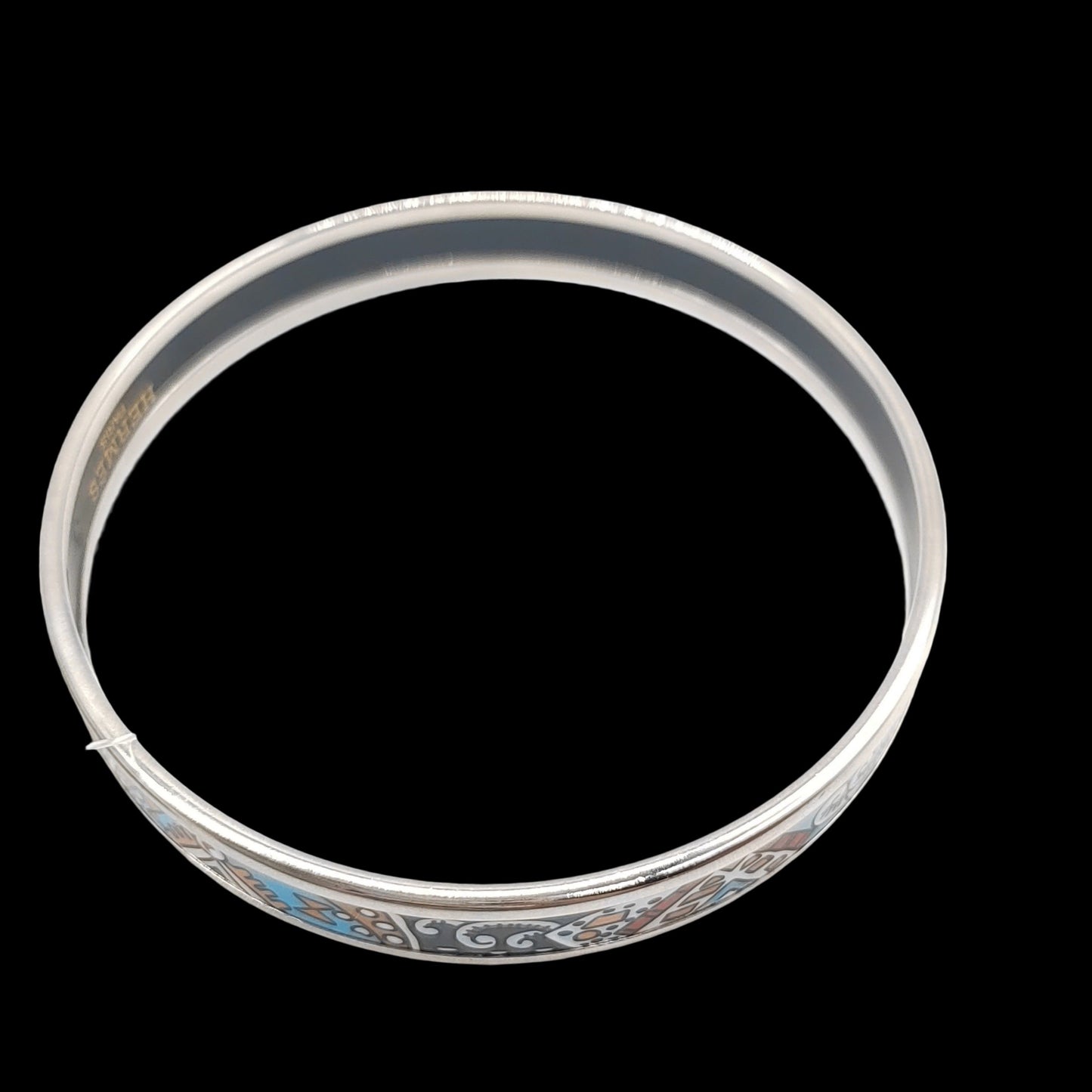 HERMES Bangle, Silver Color, BrownE