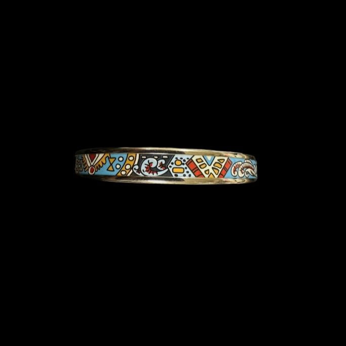 HERMES Bangle, Silver Color, BrownE