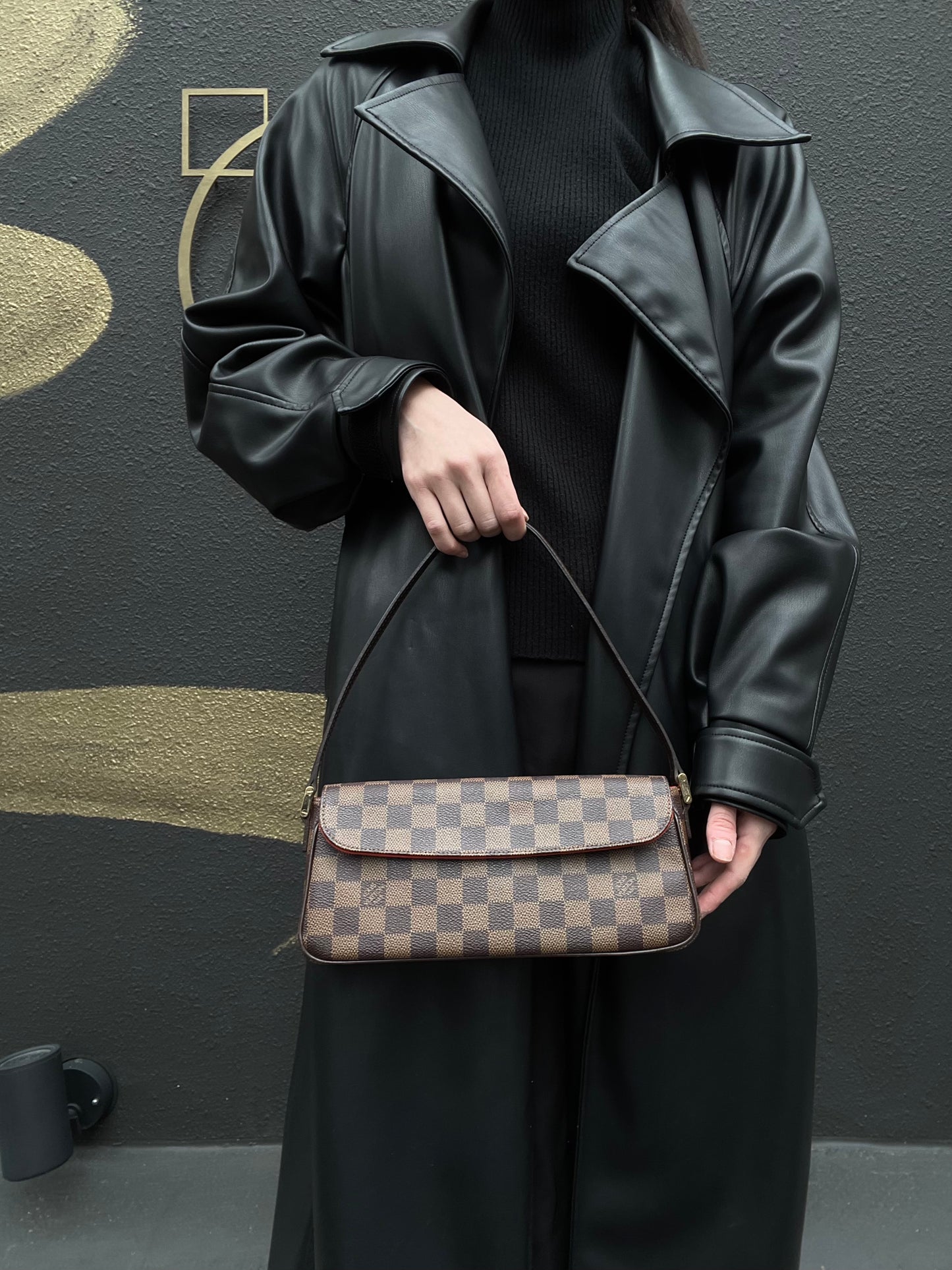 LOUIS VUITTON Damier Recoleta Handbag, Brown, Omotesando Box