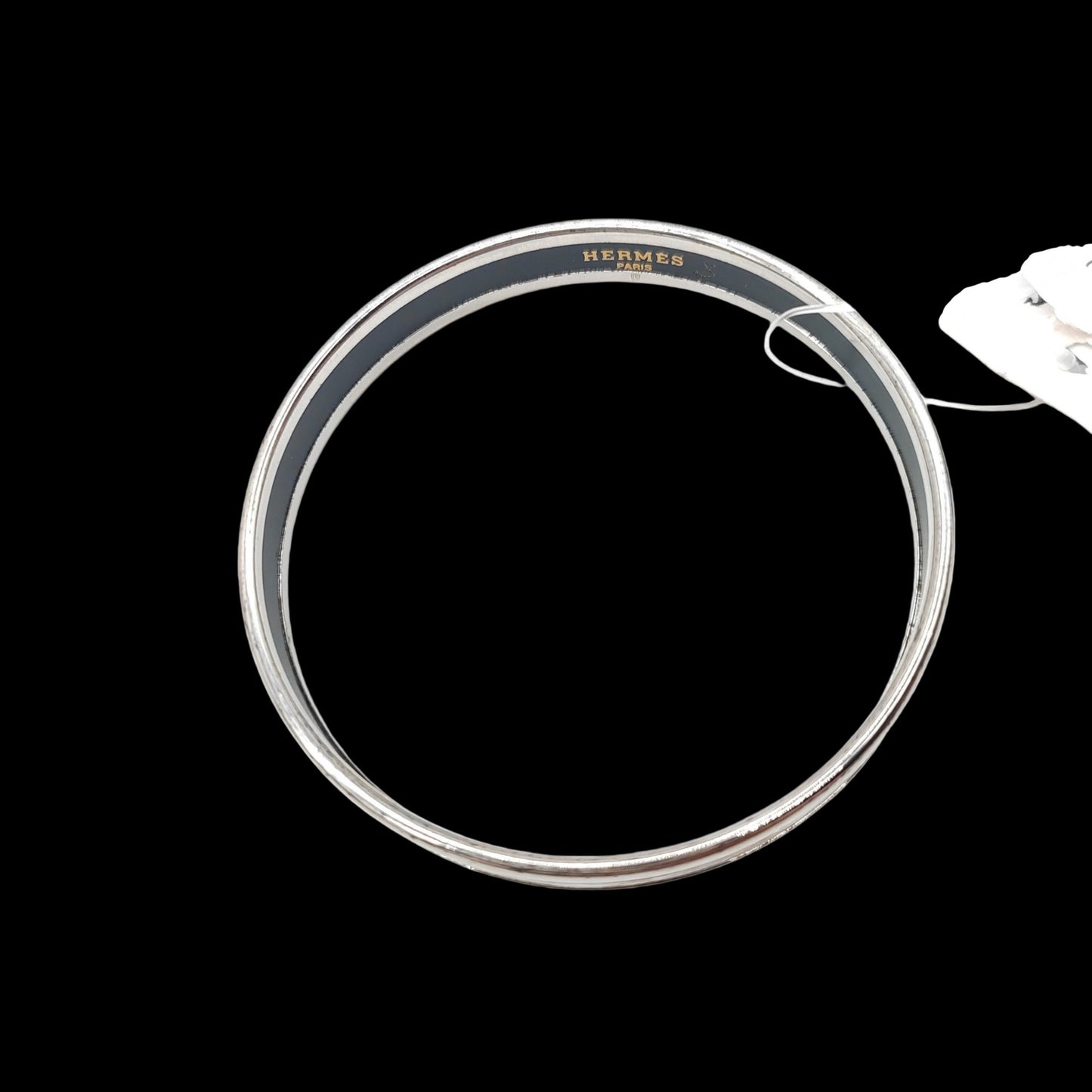 HERMES Bangle, Silver Color, White, Auspicious Clouds & Horse Motif