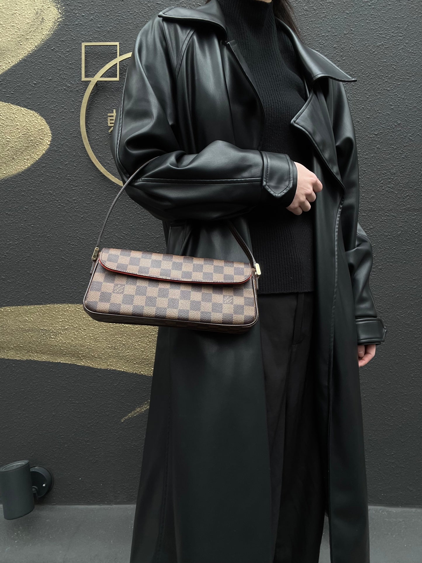 LOUIS VUITTON Damier Recoleta Handbag, Brown, Omotesando Box