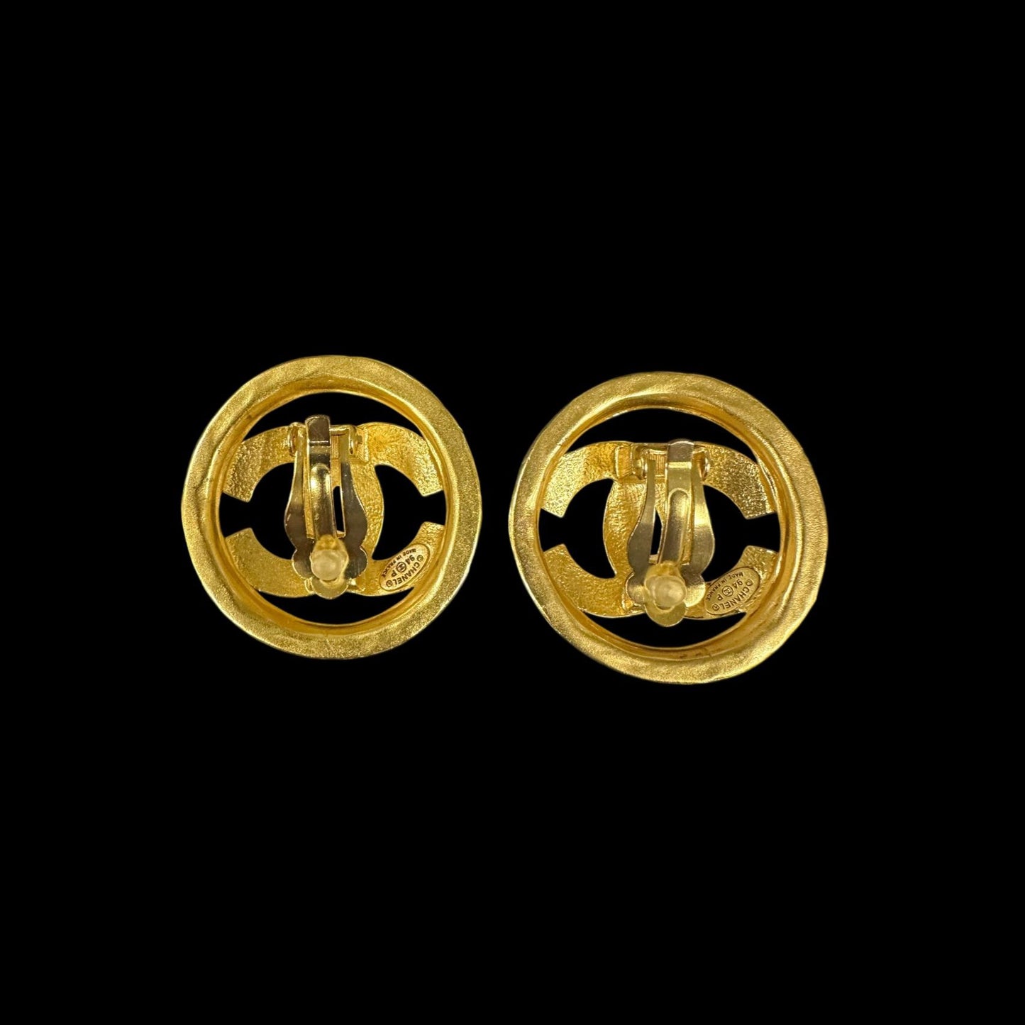 CHANEL Earrings, Gold Color, Clip-On Earrings, Alloy