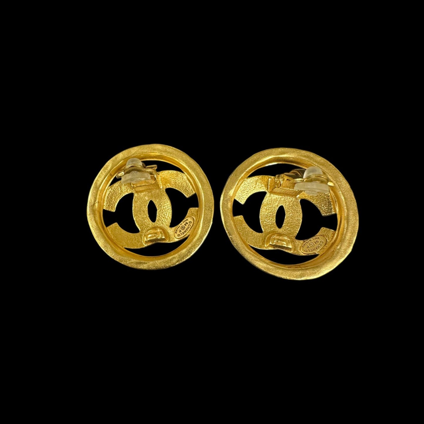 CHANEL Earrings, Gold Color, Clip-On Earrings, Alloy