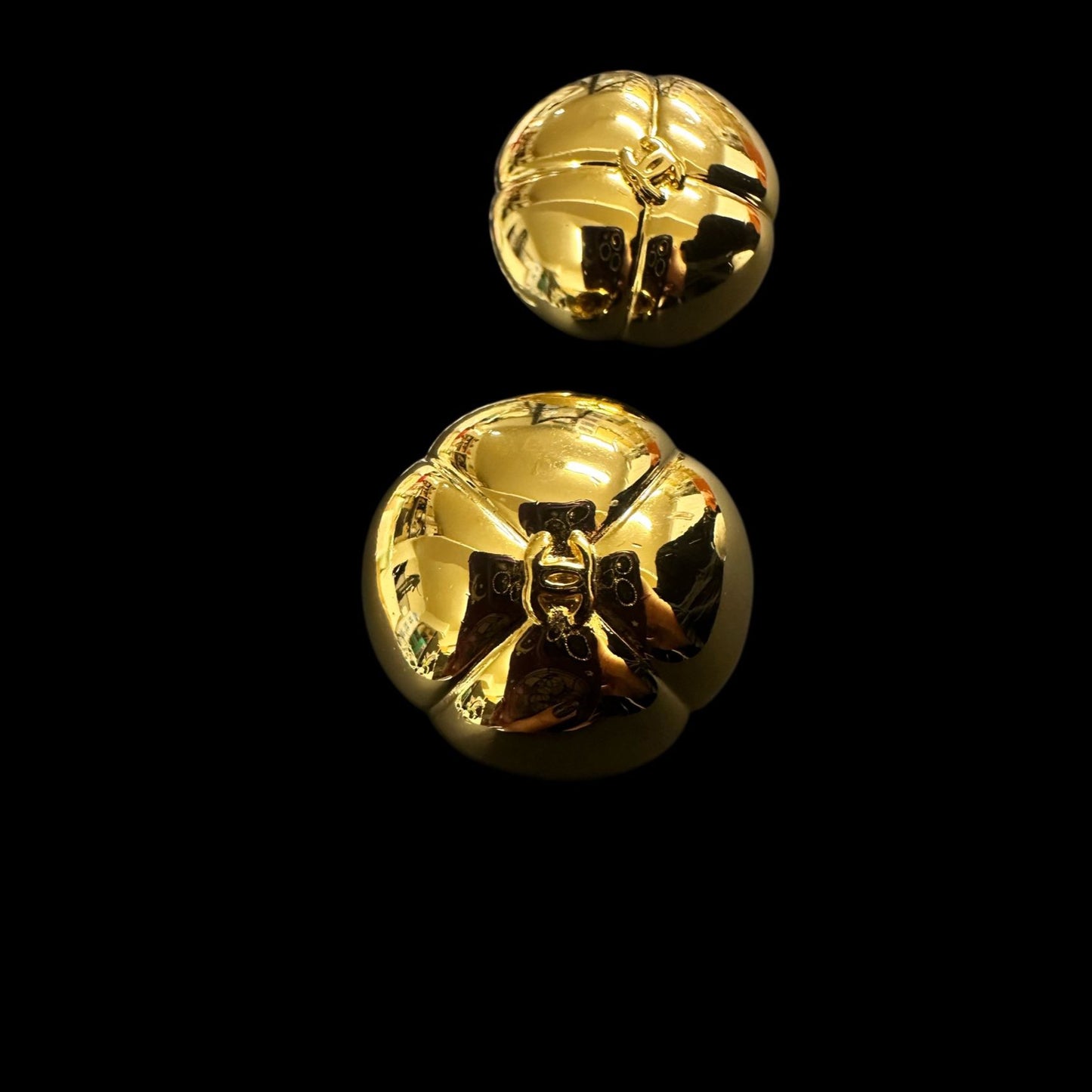 CHANEL Earrings, Gold Color, Alloy, Clip-On