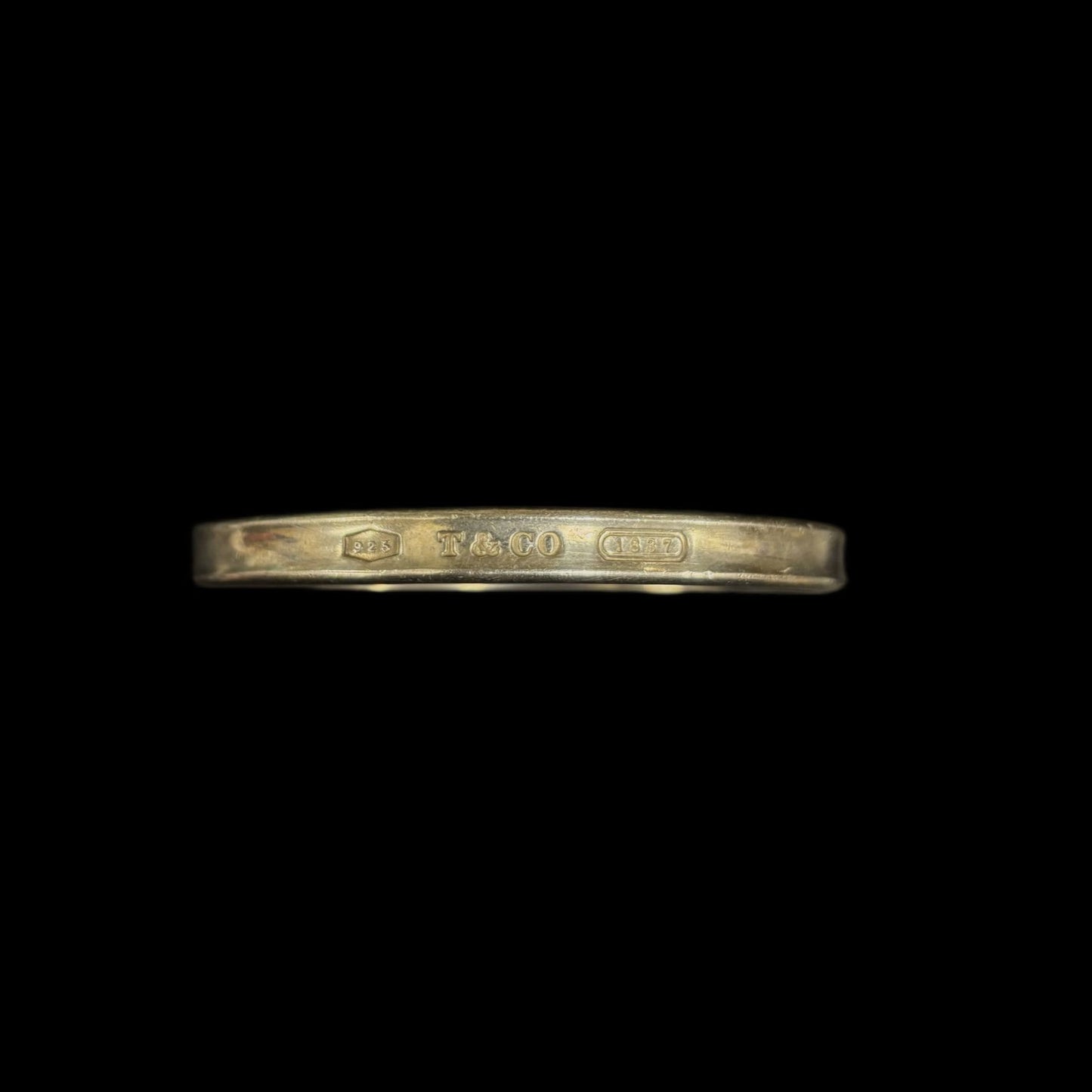TIFFANY & Co. 1837 Narrow Silver Bangle, Solid Bangle (with box)