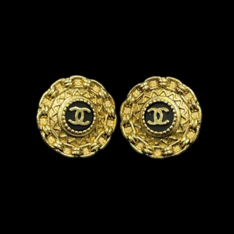 CHANEL Earrings, Gold Plated, Clip-On, Alloy