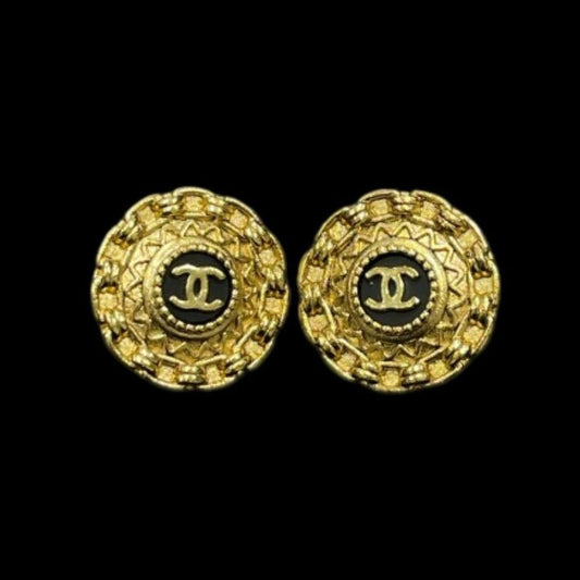 CHANEL Earrings, Gold Plated, Clip-On, Alloy