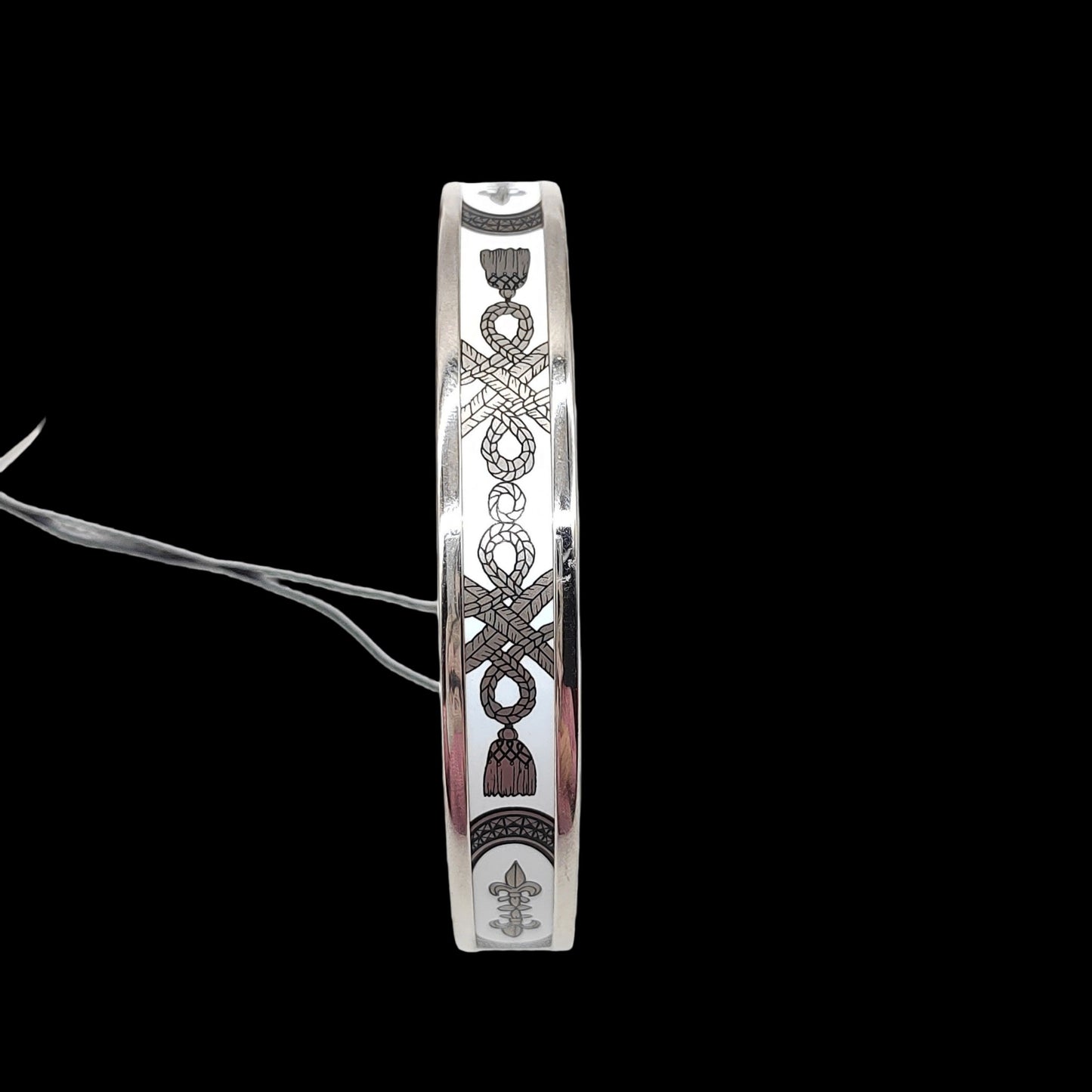 Hermes White Enamel Bangle