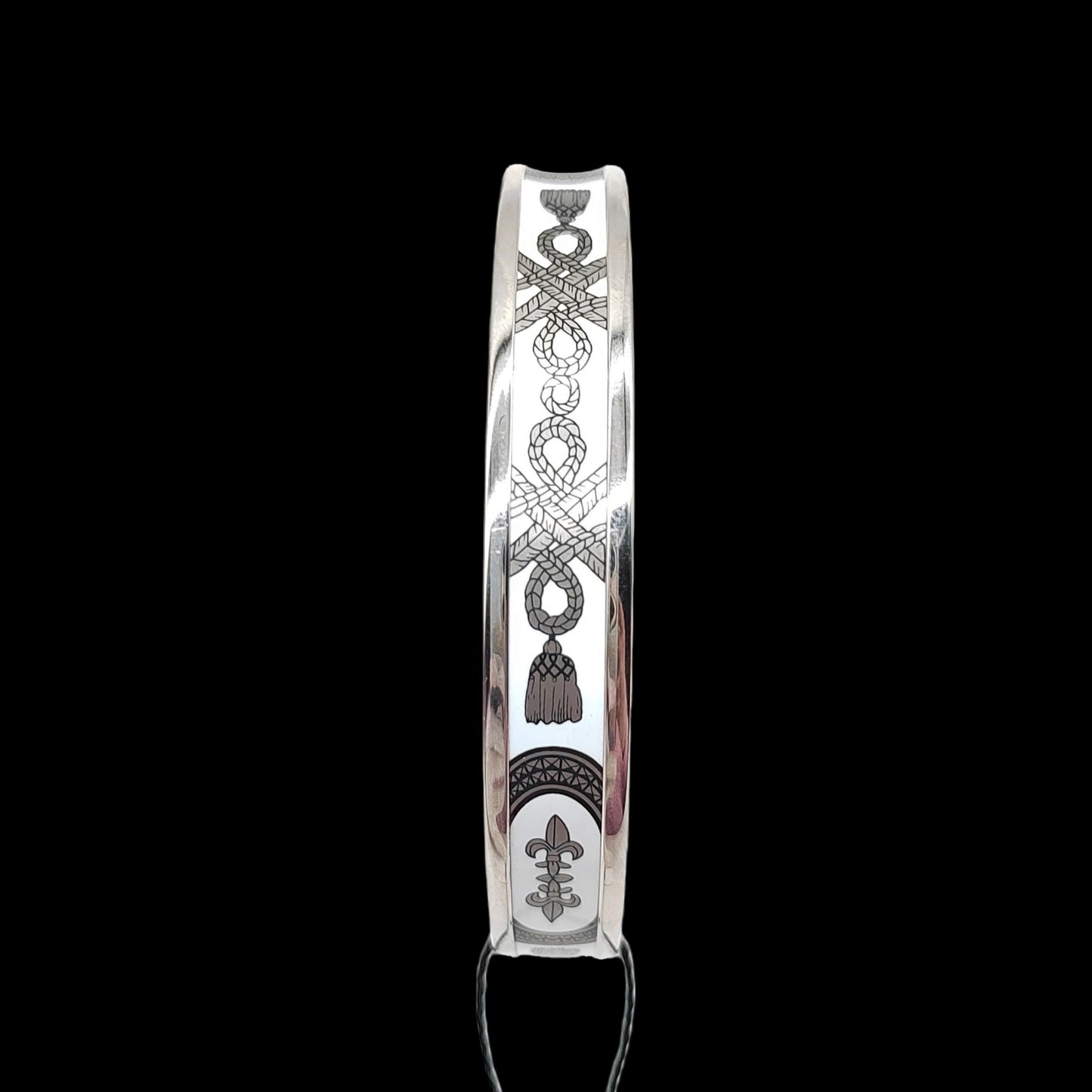 Hermes White Enamel Bangle