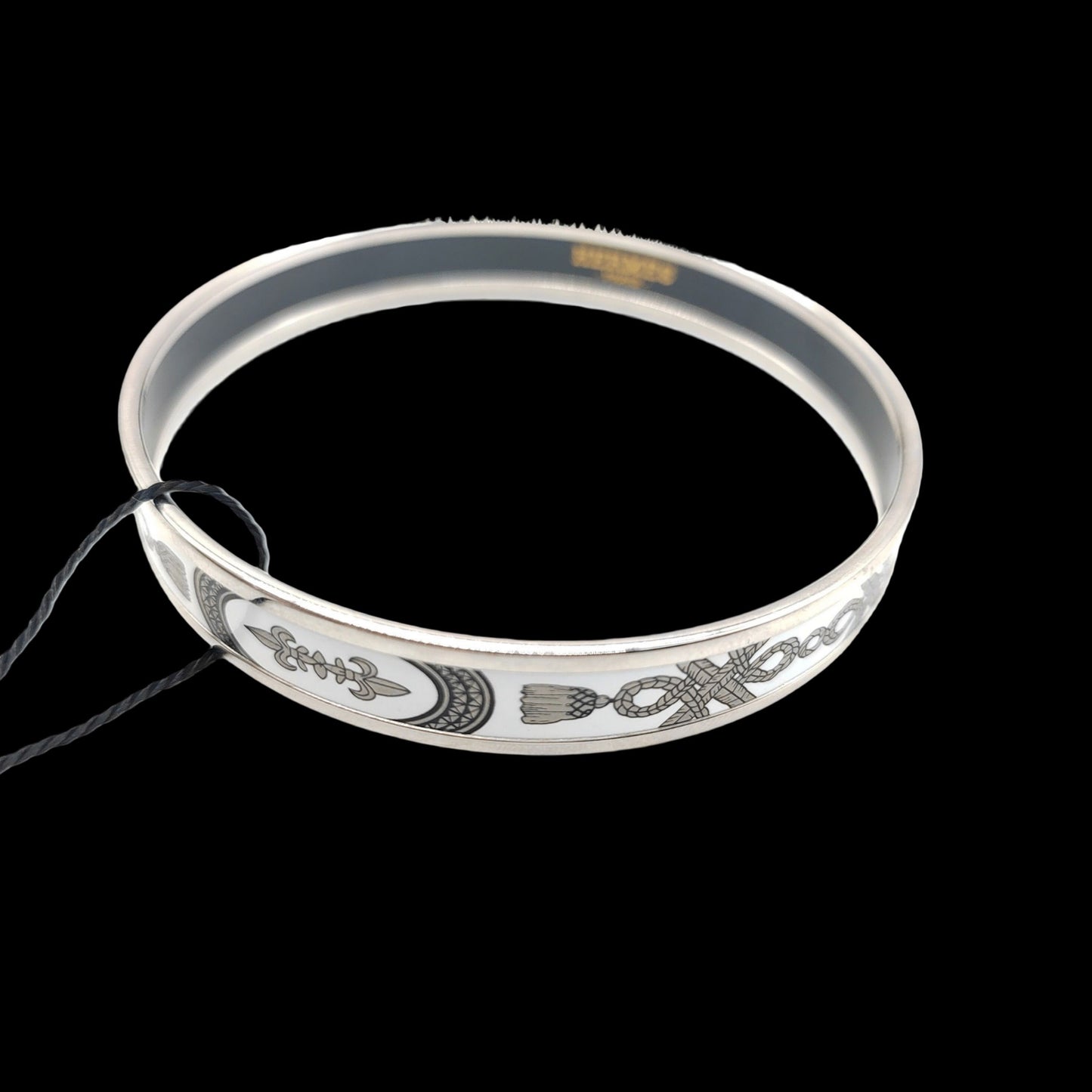 Hermes White Enamel Bangle