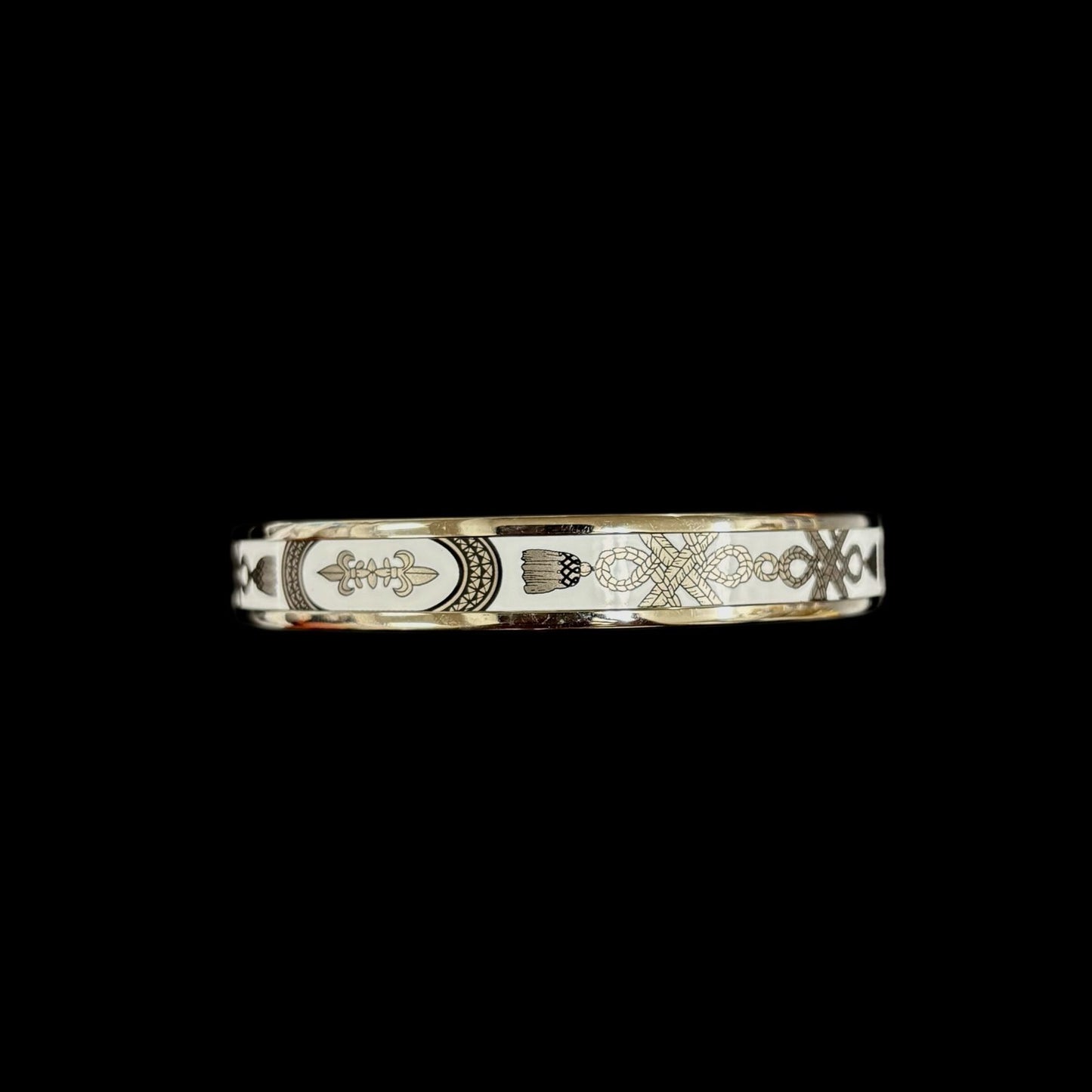 Hermes White Enamel Bangle