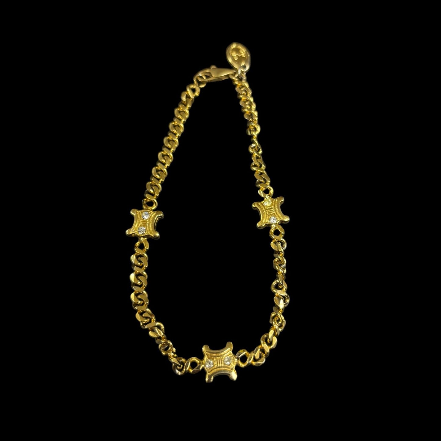 CELINE Gold-Tone Alloy Crystal Bracelet