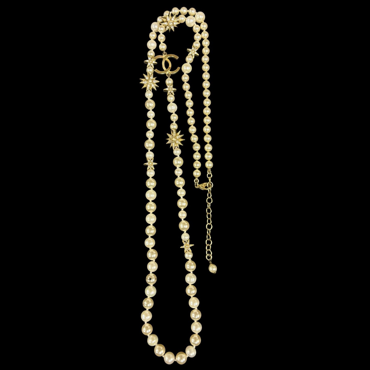 CHANEL Pearl Necklace, Gold-Tone