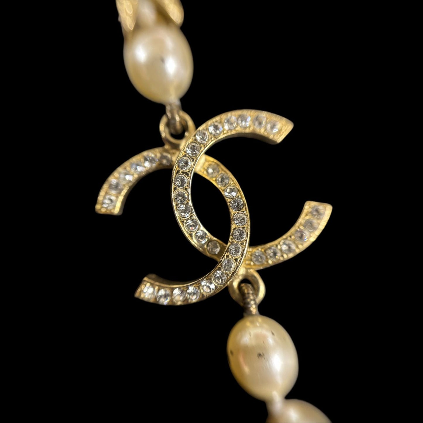 CHANEL Pearl Necklace, Gold-Tone