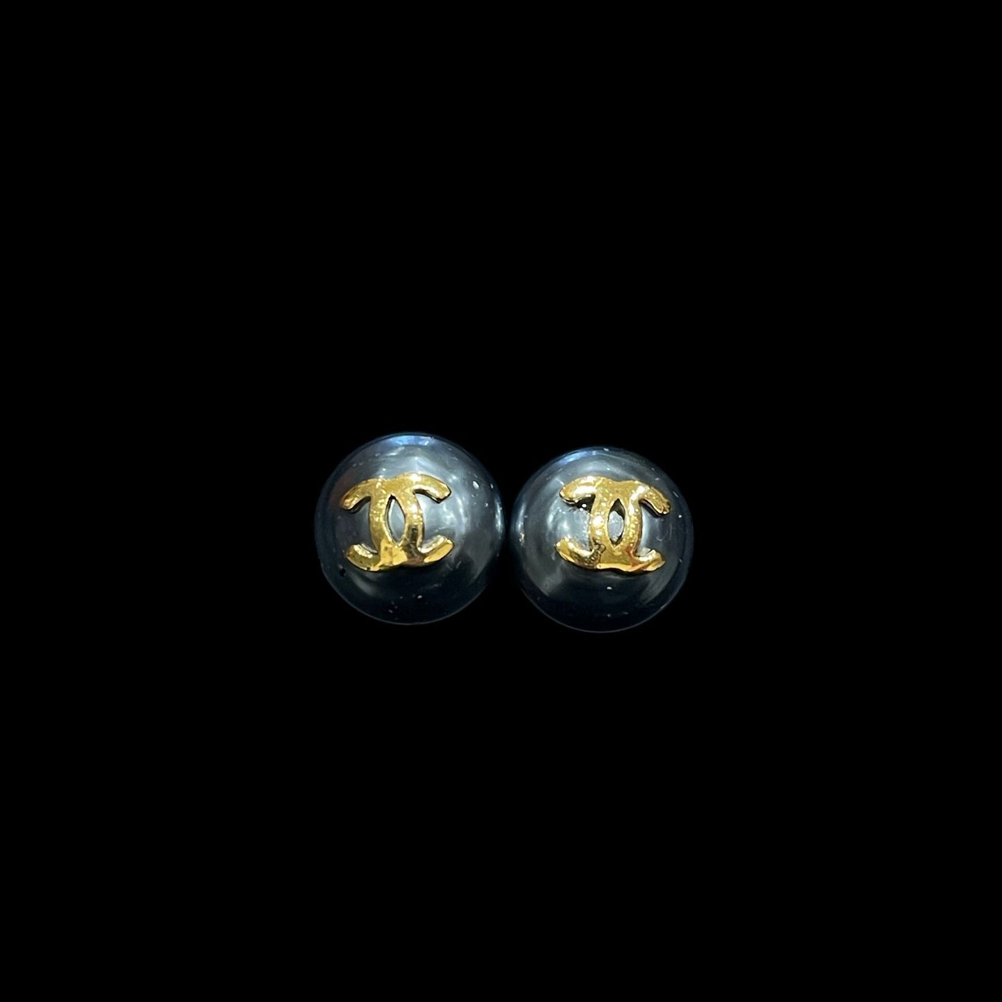 CHANEL Earrings, Grey, Gold-Tone, Clip-On