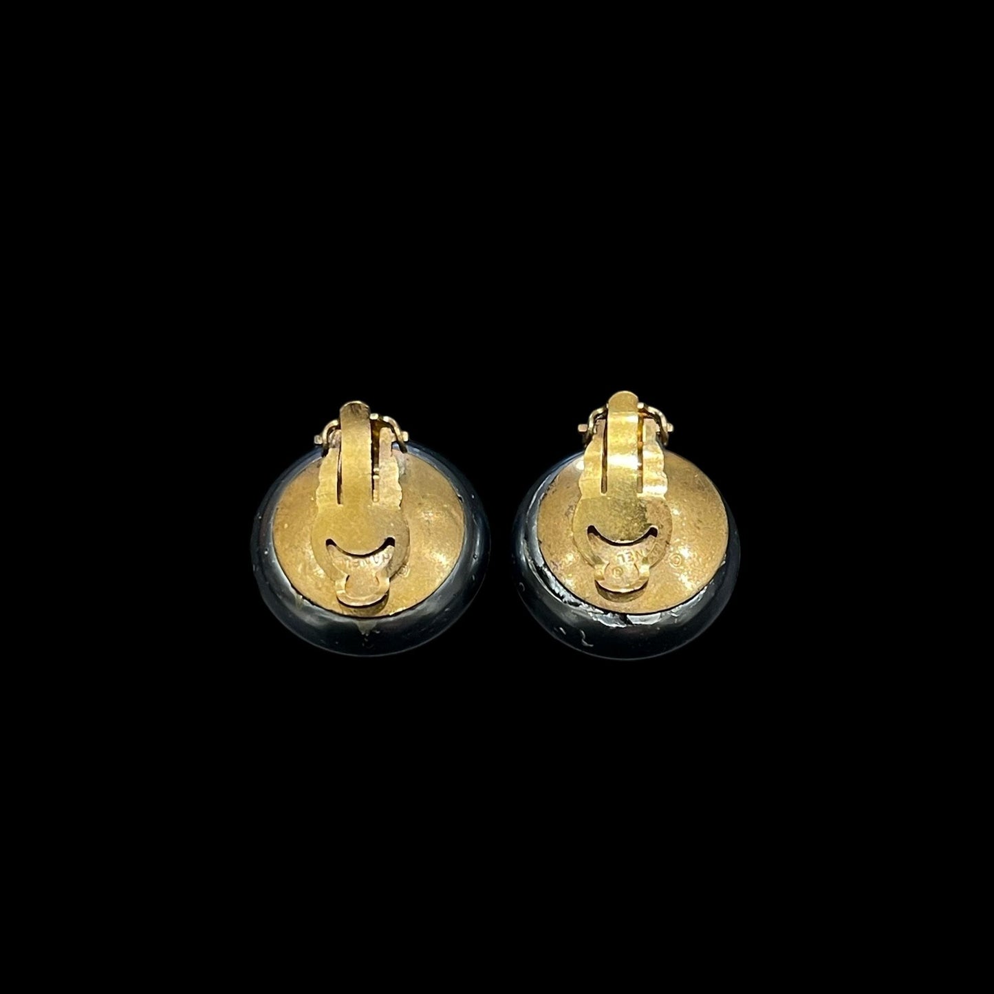 CHANEL Earrings, Grey, Gold-Tone, Clip-On