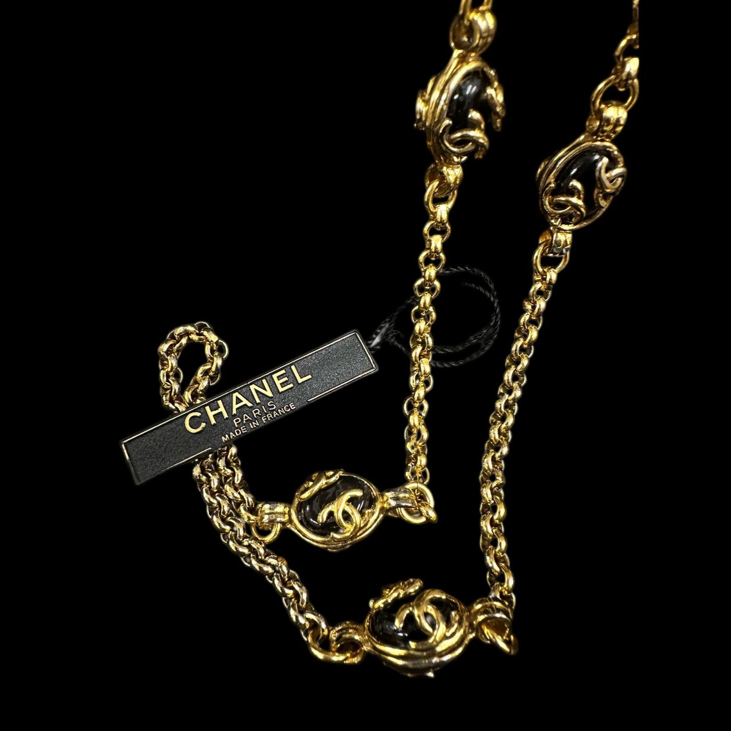 CHANEL Gold-Tone Alloy Necklace, Sweater Chain, Waist Chain