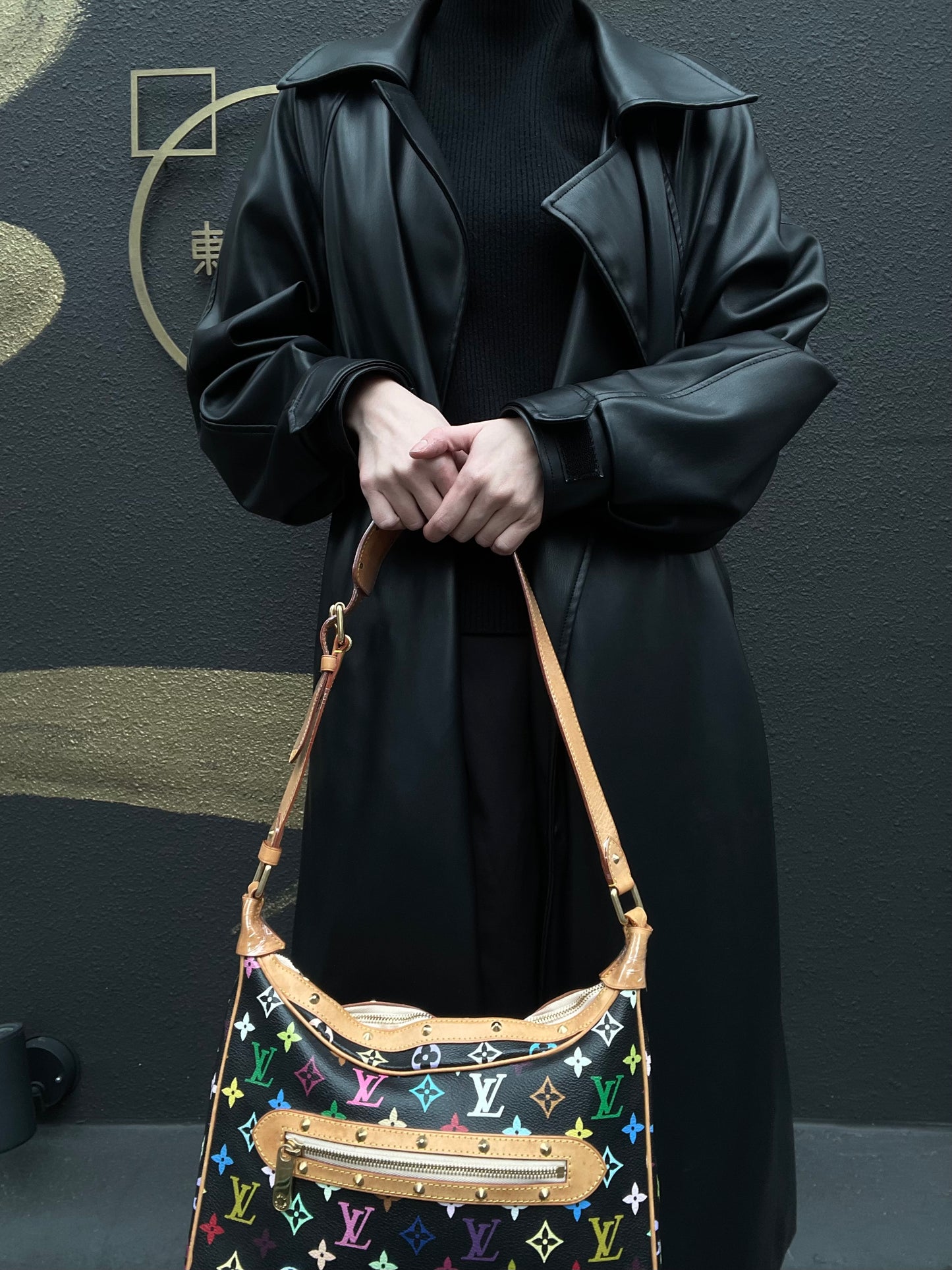 LOUIS VUITTON (LV) Multicolore Blois Black Shoulder Bag with Gold Hardware