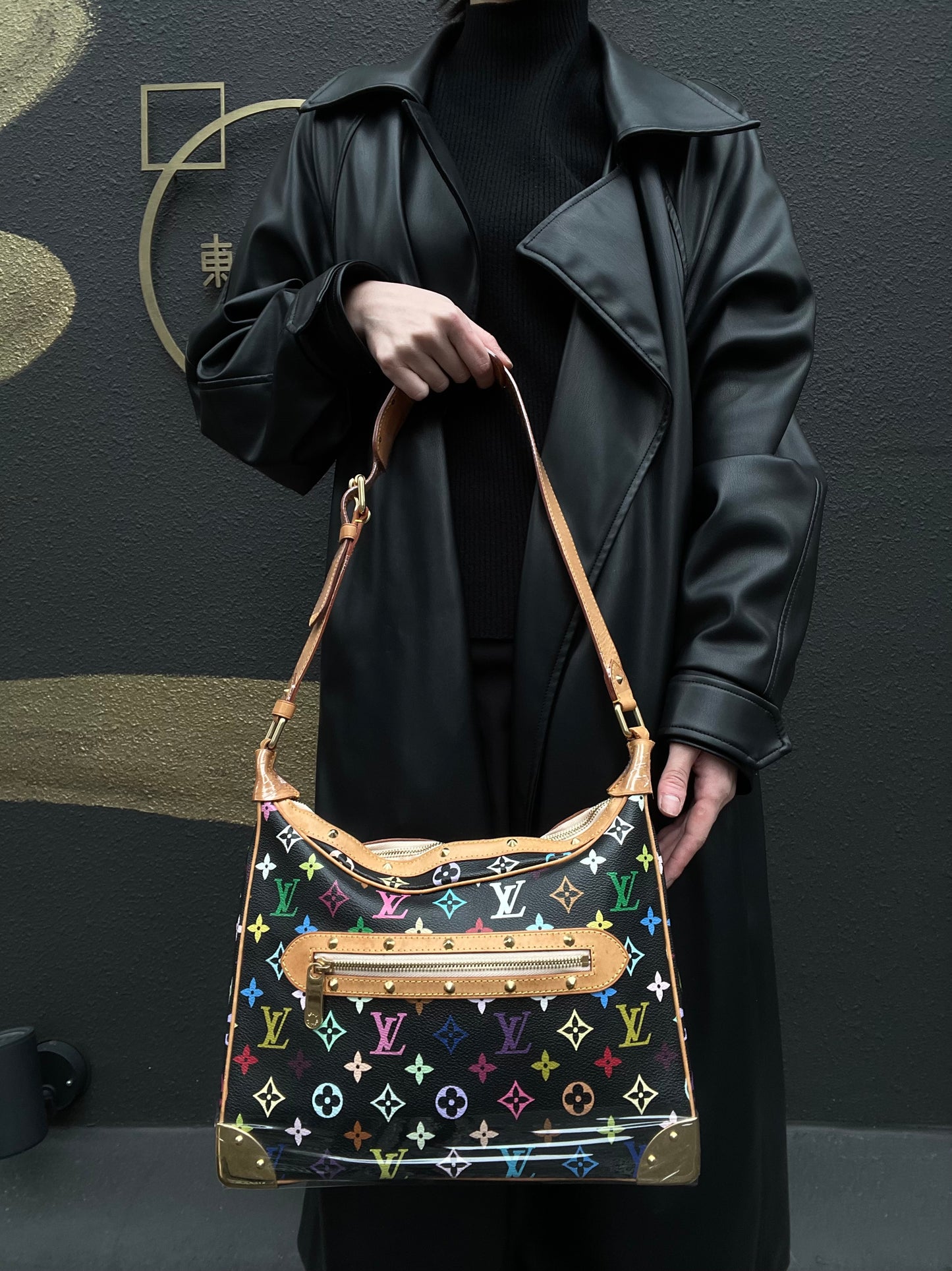 LOUIS VUITTON (LV) Multicolore Blois Black Shoulder Bag with Gold Hardware