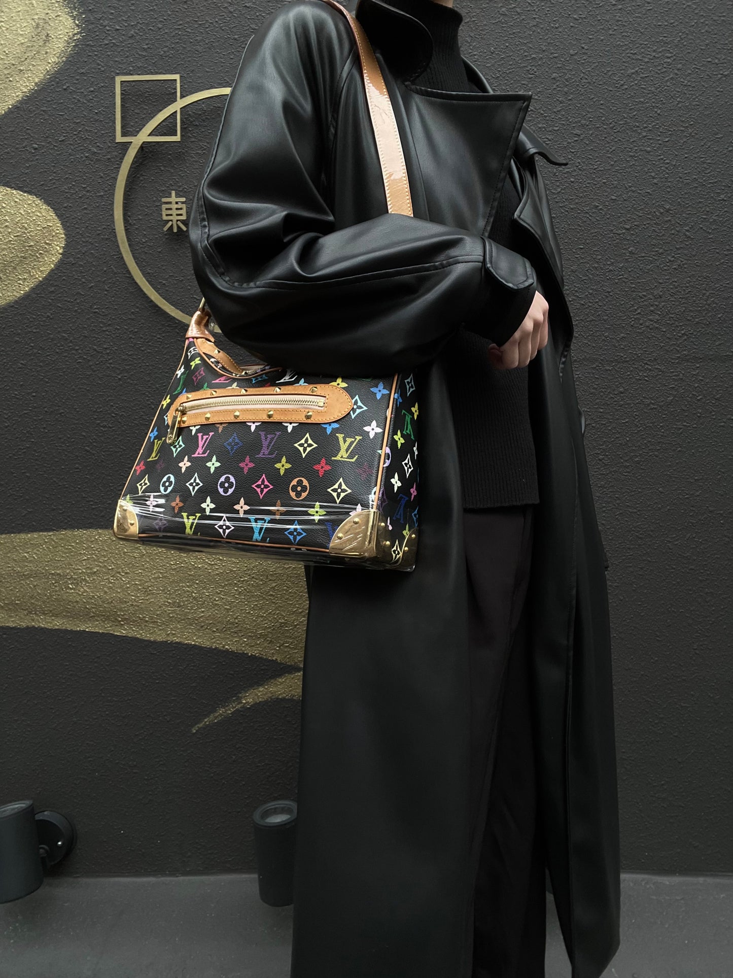 LOUIS VUITTON (LV) Multicolore Blois Black Shoulder Bag with Gold Hardware