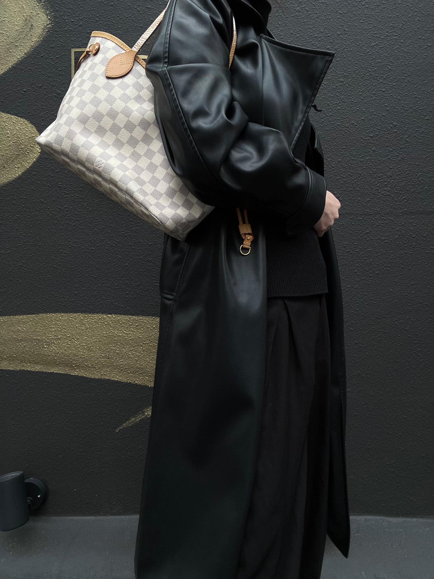 LOUIS VUITTON Damier Azur White Neverfull PM Tote Shoulder Bag