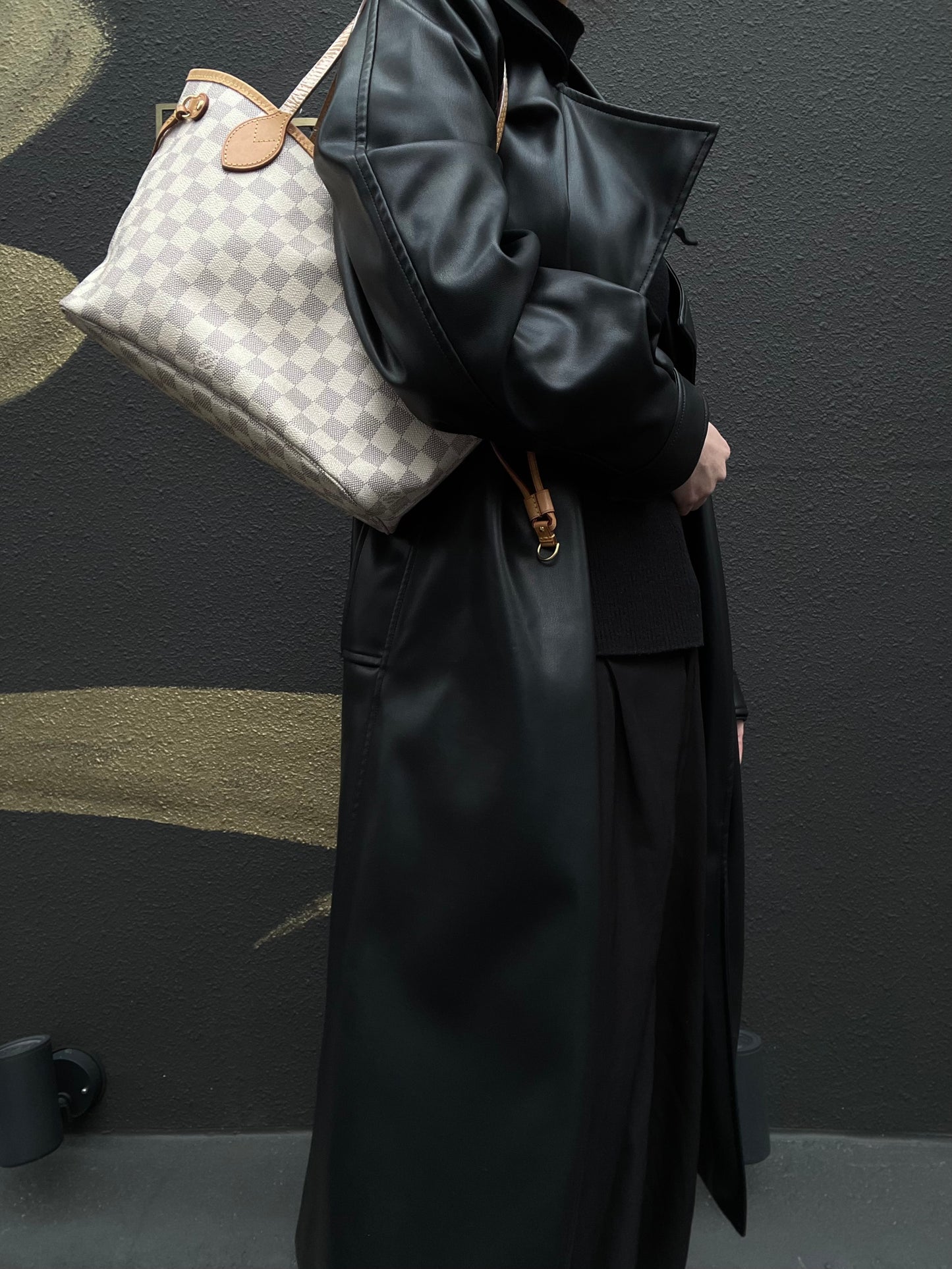 LOUIS VUITTON Damier Azur White Neverfull PM Tote Shoulder Bag