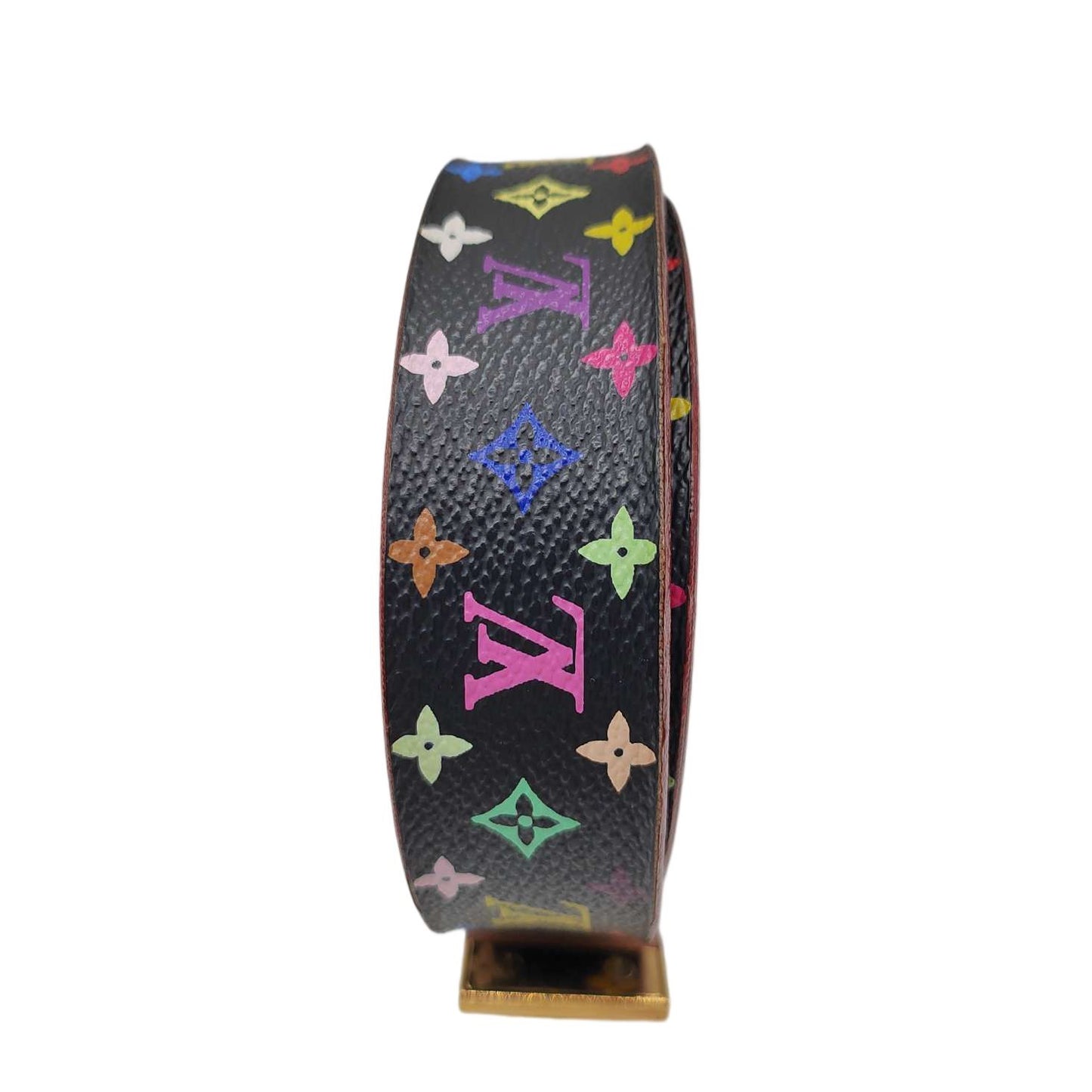 Louis Vuitton Multicolor Black Belt, Gold Hardware