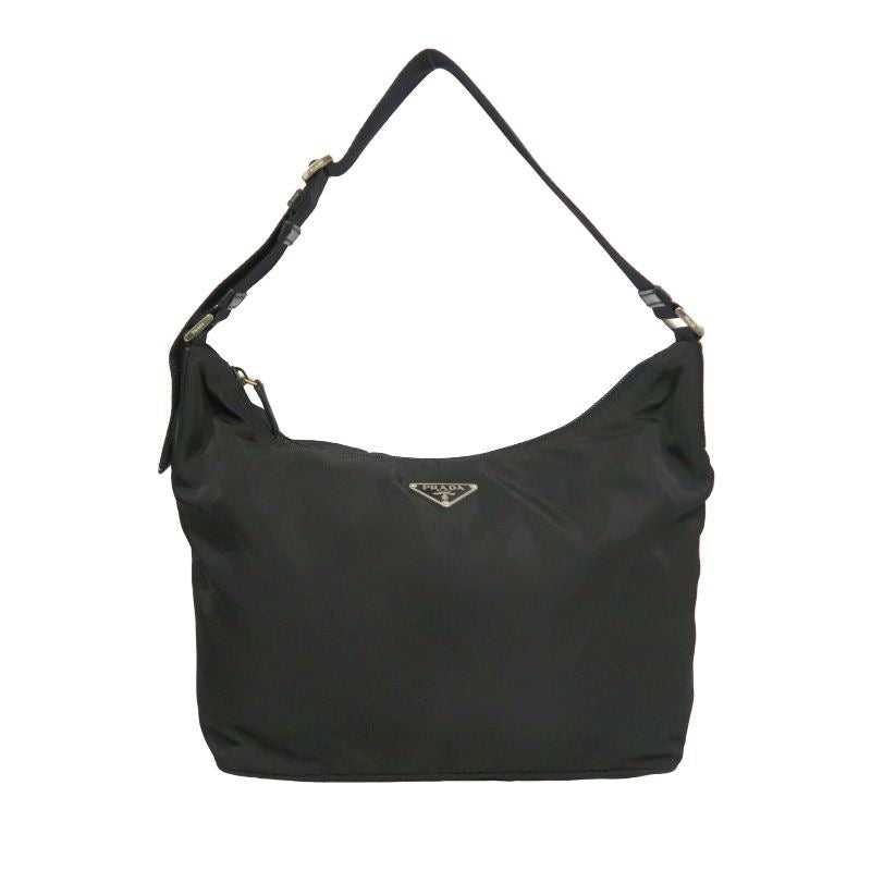 PRADA shoulder bag, nylon, black, silver hardware