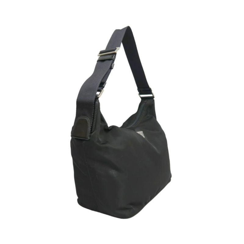 PRADA shoulder bag, nylon, black, silver hardware