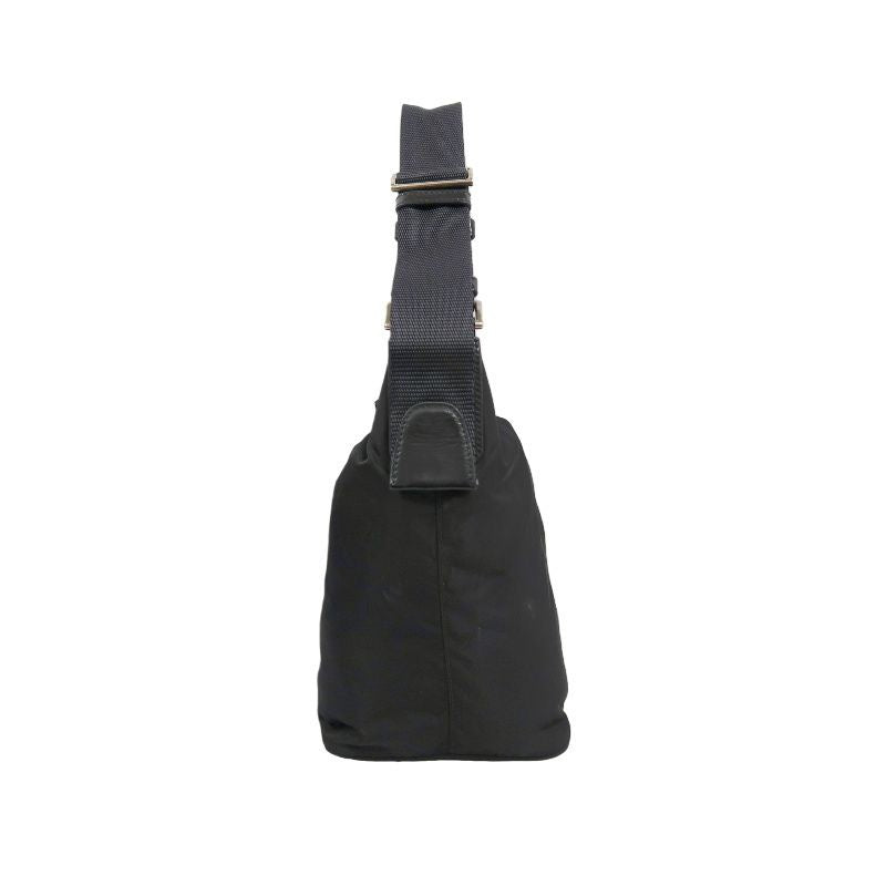PRADA shoulder bag, nylon, black, silver hardware
