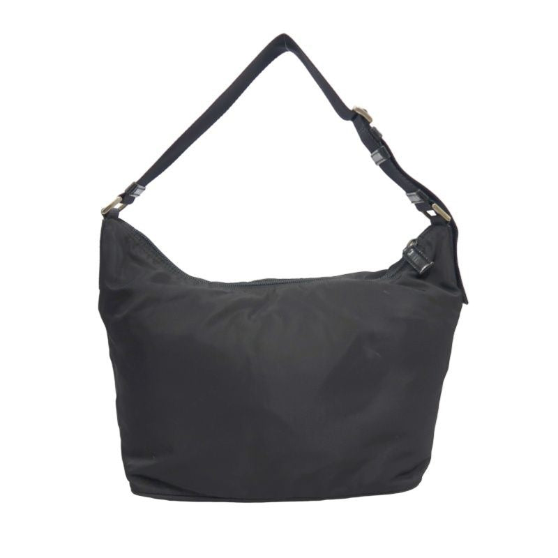 PRADA shoulder bag, nylon, black, silver hardware