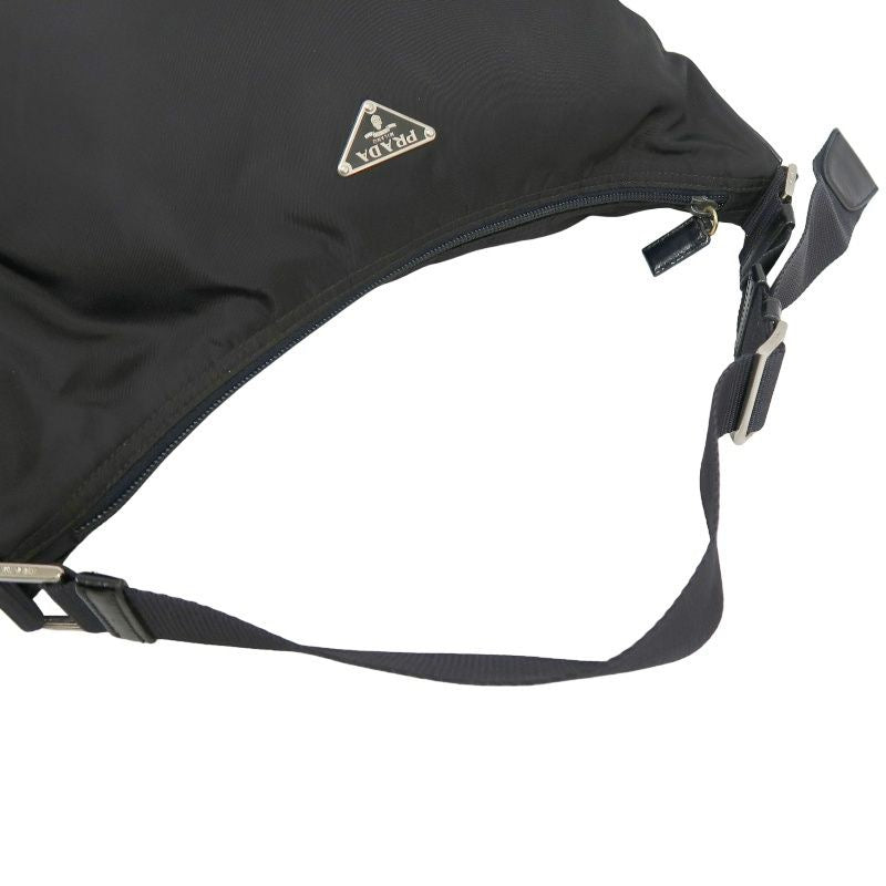 PRADA shoulder bag, nylon, black, silver hardware