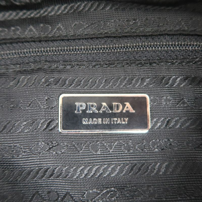 PRADA shoulder bag, nylon, black, silver hardware
