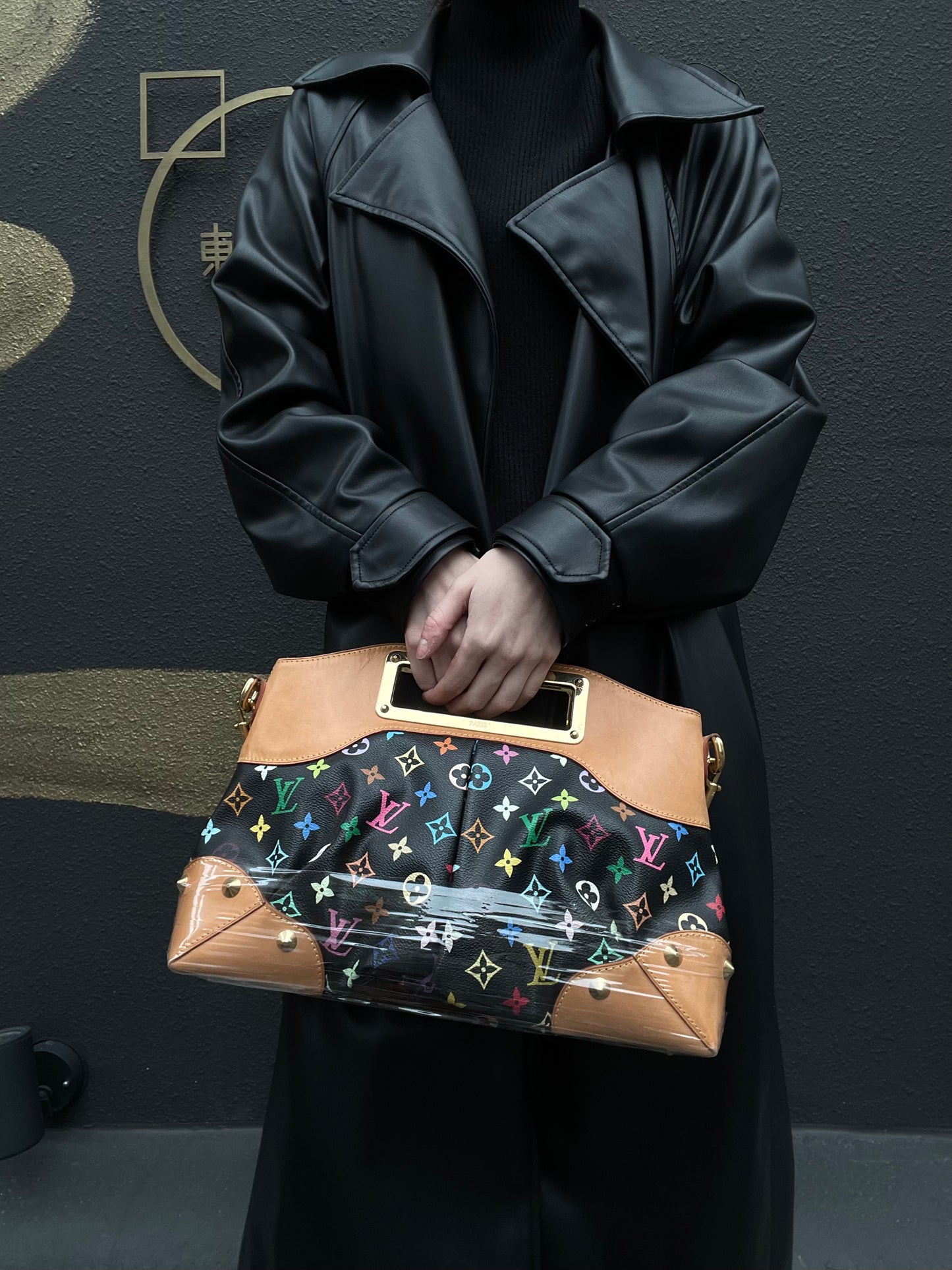 LOUIS VUITTON Judy MM Multicolore Black Shoulder Bag - Coated Canvas