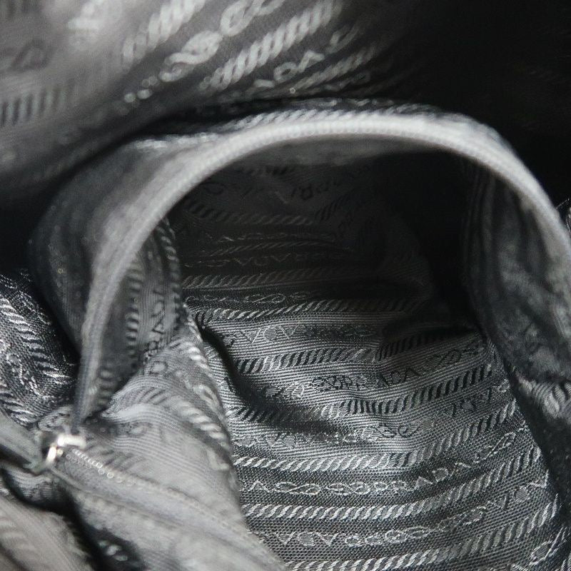 PRADA shoulder bag, nylon, black, silver hardware