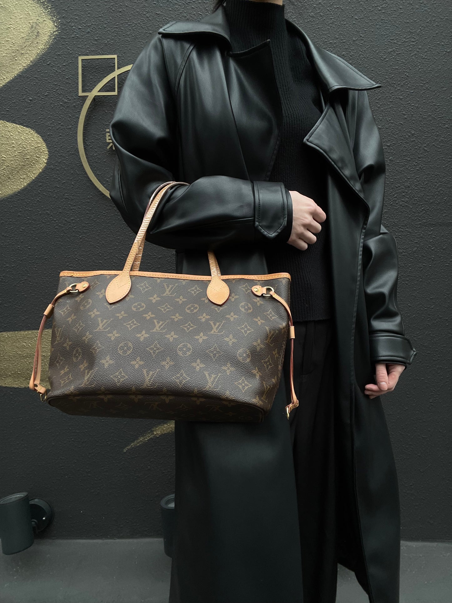 LOUIS VUITTON Monogram Brown Neverfull PM Tote Shoulder Bag