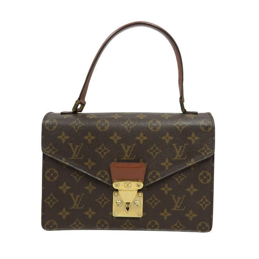 LOUIS VUITTON Concorde Monogram Handbag, Brown, with lock and key