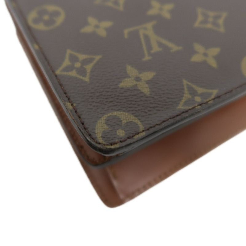LOUIS VUITTON Concorde Monogram Handbag, Brown, with lock and key