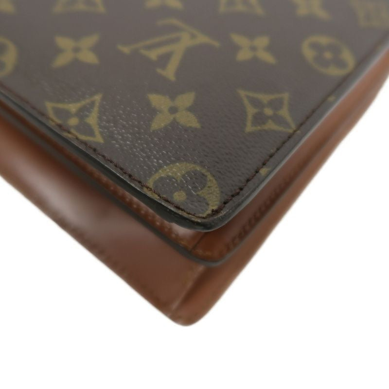 LOUIS VUITTON Concorde Monogram Handbag, Brown, with lock and key