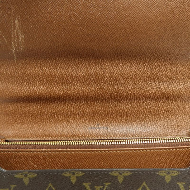 LOUIS VUITTON Concorde Monogram Handbag, Brown, with lock and key
