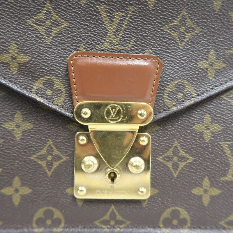 LOUIS VUITTON Concorde Monogram Handbag, Brown, with lock and key